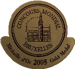 Goldmedaile des fBein Merlot 2003 anm Concours Mondial de Bruessel